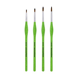 Eberhard Faber 579926 Synthetic Brush Set Green Winner, 4 Round Brushes 0, 1, 2, 4