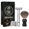 Dual-Blade Safety Razor Set With Magnetic Head & 110 Blades,