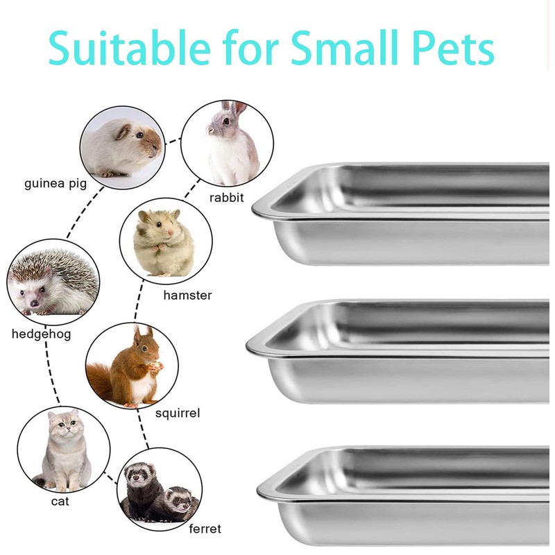 Kitten Litter Box with 1 Scoop,Stainless Steel Small Litter Box,
