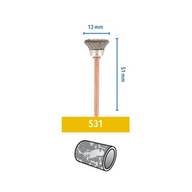 Dremel 531 Stainless Steel Brush Accessory Set, 2 Brushes (13 mm) for Cleaning Corrosive Resistant Materials