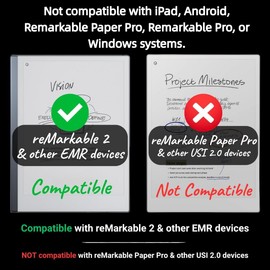 Jvkzaen EMR Stylus Compatible with Remarkable 2, Replacement Digital Pen with Eraser, 4096 Pressure Levels, Tilt Support, Palm Rejection, for Remarkable/Samsung/Kindle Scribe Devices(3 Pen Tips)