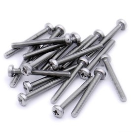 M3 (3mm x 50mm) Pozi Pan Machine Screw (Bolt) - Stainless Steel (A2) (Pack of 20)