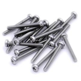 M3 (3mm x 50mm) Pozi Pan Machine Screw (Bolt) - Stainless Steel (A2) (Pack of 20)