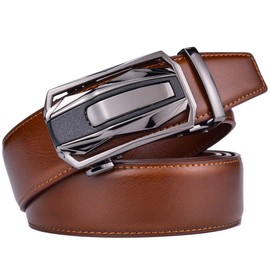 Men Belts Leather Male Slide Ratchet Work Dress Strap w Interchangeable Buckle Beltox, Brown01, 46"-56" Waist Adjustable