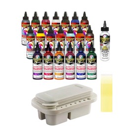 Unicorn Spit Gel Stain Glaze Bundle - 4 Ounce Each - 20 Paint Collection Plus Iced Egret, Multi-Use Paint Brush Basin and Trebbies Detail Sticks