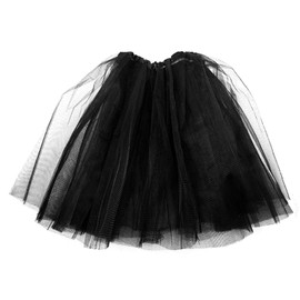 Tutu Skirt for Women Adult 3 Layered Tulle Skirt Black for Dress-up Parties Dancing