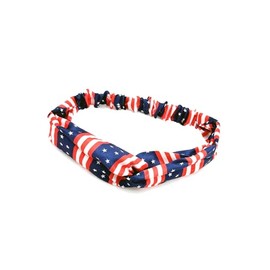 Patriotic Turban Headband Hair Scrunchies American USA Flag Headwear Hair Bands Tie JHN62 (Hair Band-B2)