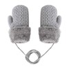 Children's double knitted gloves, mittens made of wool, plush winter