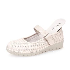 VJH confort Women s Loafer Shoes, Breathable Comfort Round Toe Low Heel Slip-on Light Weight Flats(Beige,9)