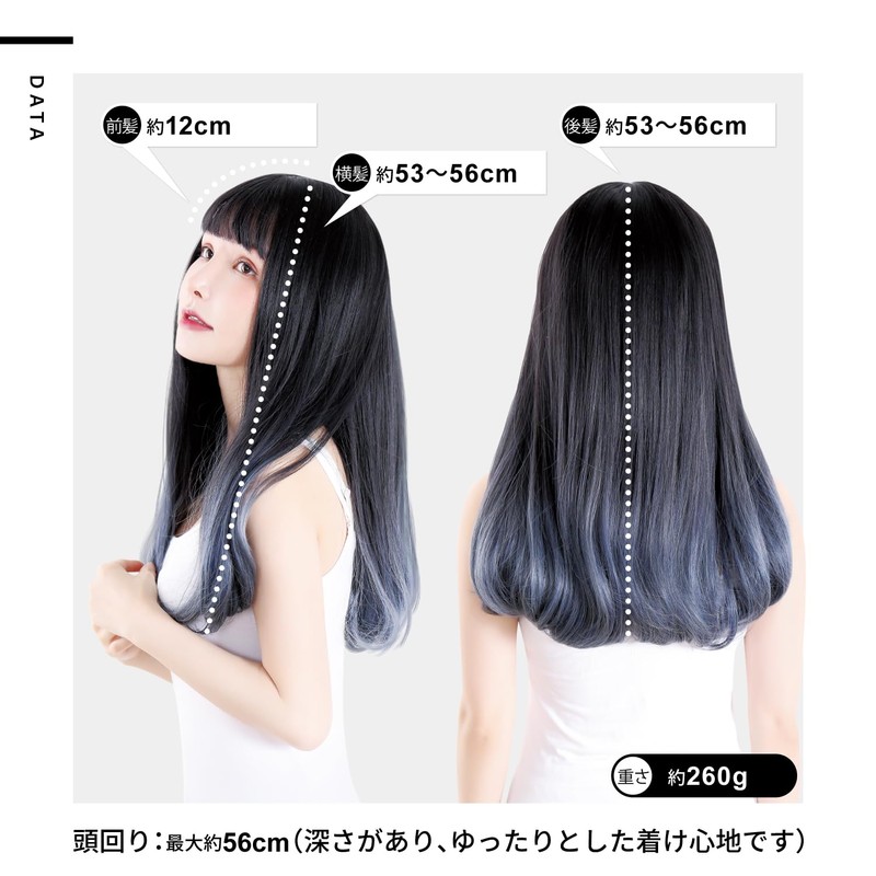TefuRe C-8200N-BLK-NVY-BL Long Straight Wig