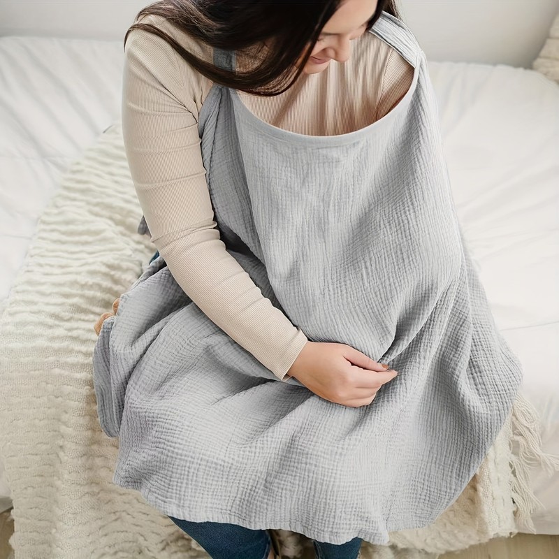 Breathable Nursing Cover for Breastfeeding – Lightweight Muslin Privacy Shawl