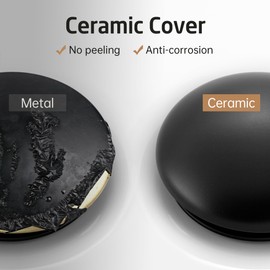 Ceramic Cap Sink Drain Strainer with Overflow, KES Black Bathroom Solid Sink Drain Stopper Pop Up Drain with Strainer Basket Ceramic Cap All-Metal Body Matte Black, S2018A-CB