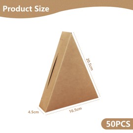YQWIN 50Pcs Pizza Box Pizza Slice Box Pizza Slice Container Pizza Holder Single Slice Pizza Storage Container Small Pizza Box Kraft Pizza Box Take Out Food Containers Packing Boxes for Pizza Sandwich