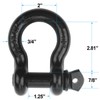 Robbor Shackles 3/4"(2 Pack) D-Ring Shackle Rugged 28.5 Ton (57,000