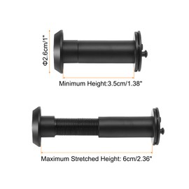 PATIKIL 9/16" Door Viewer Peephole, 2 Pcs Copper Privacy Door Viewer with Privacy Cover, 180-Degree Fits 1-3/8" to 2-3/8" Door with 14mm/0.55" Drill Bit for Security, Black