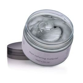 Mofajang Moisturizing Hair Modeling Wax Mud - Colorful Matte Pomade for Versatile Hairstyles, Suitable for Party, Cosplay, Men, Women & Kids, 4.23 oz (Grey)