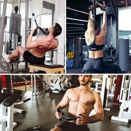 Kipika Cable Machine Attachments, 28” Tricep Rope, 12" LAT Pull Down Bars Cable Machine Attachment, Home Gym Pull Down Attachment for Cable Machine