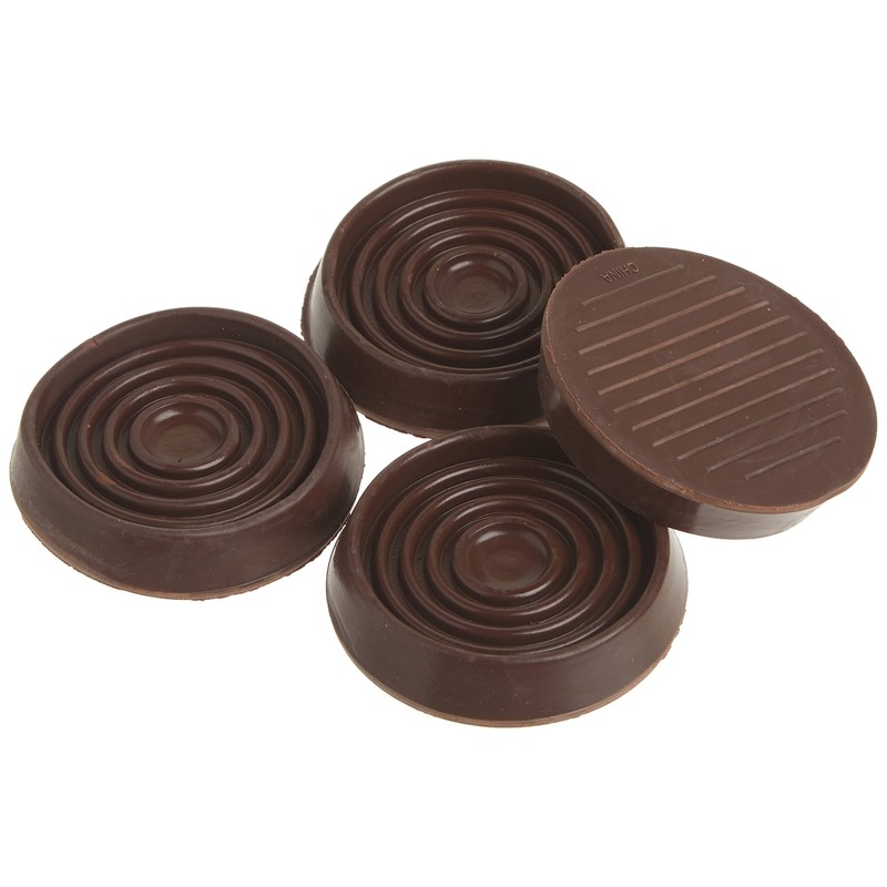 Shepherd Hardware 9077 1-3/4-Inch Round Rubber Furniture Cups, 4-Pack,brown