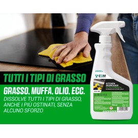 EQM - ECO-100 - Sgrassatore Concentrato per Cucina - 750 ML - Scioglie Tutti i Tipi di Grasso, Anche Quello Ostinato - Mantiene le Superfici Pulite e in Buone Condizioni