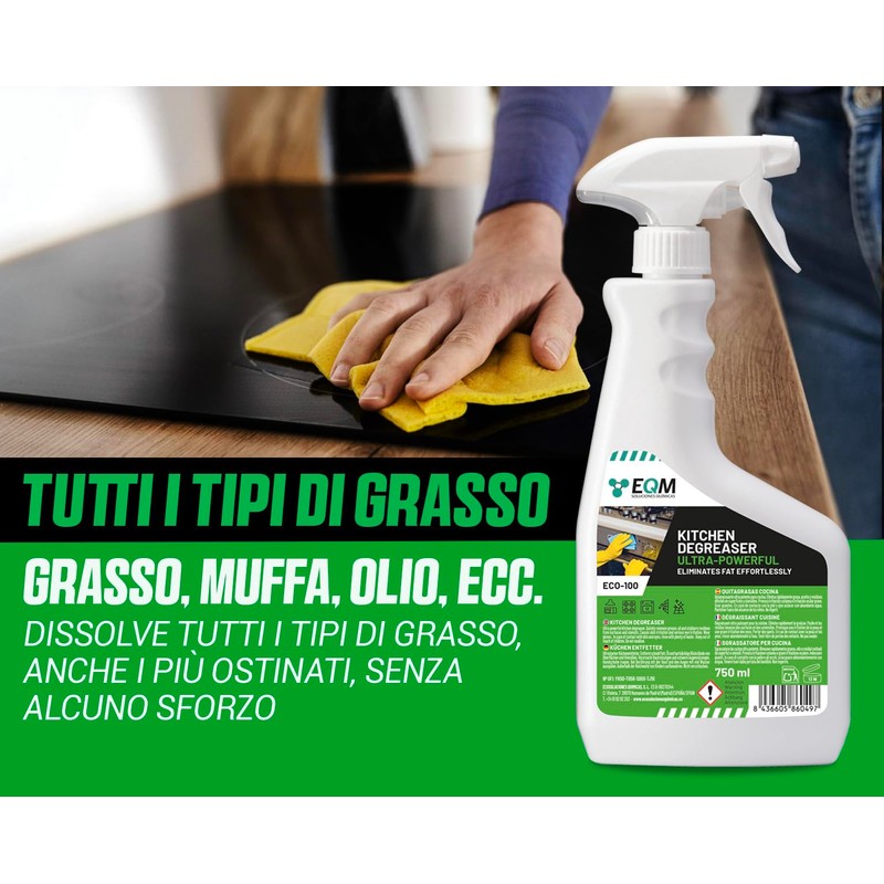 EQM - ECO-100 - Sgrassatore Concentrato per Cucina - 750