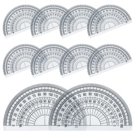 SZXMDKH Plastic Protractor for Angle Measurement Student Math 180 Degrees, 4 Inches, Clear (10 Pcs Protractor)