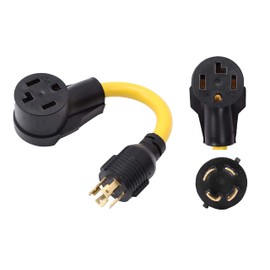 ONETAK NEMA L14-30P to 14-30R 120V/240V 30 Amp 4 Prong Male Plug Twist Lock to 4 Prong Female Receptacle Dryer Welder EV Charger RV Generator Power Cord Adapter