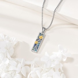 YAFEINI Sunflower Necklaces Sterling Silver Tree Of Life Necklace Celtic Knot Jewelry For Women Men