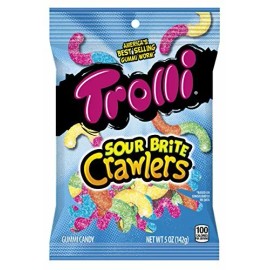 Trolli Sour Brite Crawlers Gummy Candy, 5 Ounce (1-Bag)