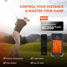 Voice Caddie SC200Plus ポータブルゴルフローンチモニター スイングアナライザー リアルタイムショットデータトラッキング付き バッテリー寿命12時間