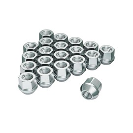 Gaemi M12x1.25 Open End Chrome Lug Nuts for Aftermarket Wheels,20Pcs 12mmx1.25 Lug Nuts Set,3/4" Hex 0.84” Height Conical Seat 60,Sliver
