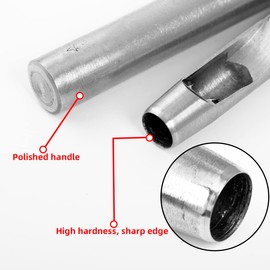 WUTA 15 Size Hole Punch Round Leather Punch Punch Hole Punch Punch Silver Punch Set DIY Punch Tool 0.5mm-10mm