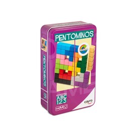 Cayro - Pentominos metal box - Figures formed by identical squares - Create unique structures - 1 player