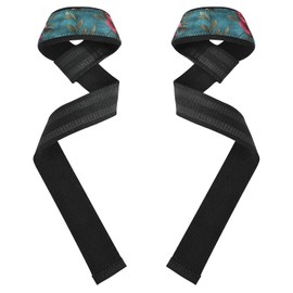 Art Peonies - Correas de muñeca para levantamiento de pesas, peso muerto, antideslizantes, de 26 pulgadas, para levantamiento de pesas, levantamiento de peso, ejercicio, entrenamiento de fuerza