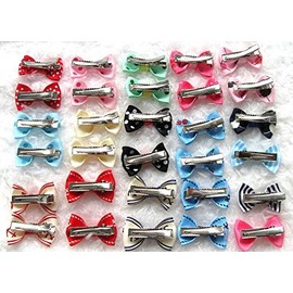 Dogs Kingdom Variety Patterns Pet Dog Cat Head Flower Hairpin Pet Bow Hairpin Random-10Pcs One Size