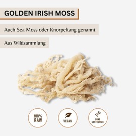 Irish Moss Sea Moss, Carrageenan Moss (Wild Collection Vegan Raw), Algae, Vegetable Gelatin, Emulsifier, Thickener, Algae Salad, Irish Moss, White Colourless Sea Moss, PureRaw 100 g (= 2 x 50 g)