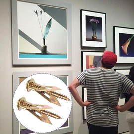 HINZIC 20 Pcs Self-Drilling Anchor Screws, Zinc Plated Steel Drywall Anchors, Heavy Duty Metal Expansion Bolt, No Drill or Holes, for TV, Shelf Straps, Gypsum Boards, Cabinets