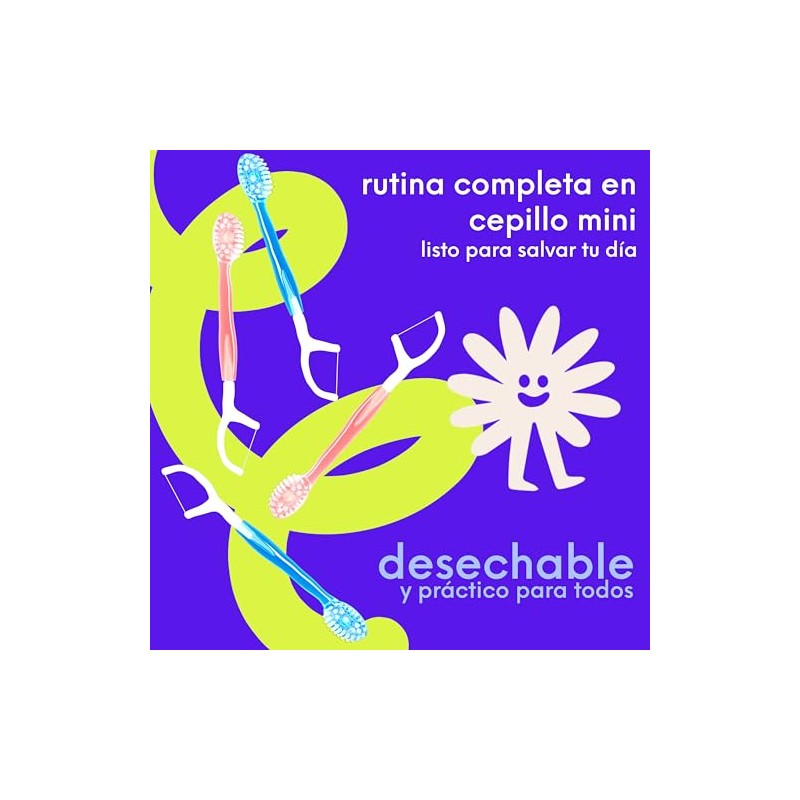 Pillo Cepillo de Dientes Mini desechable con pasta integrada -