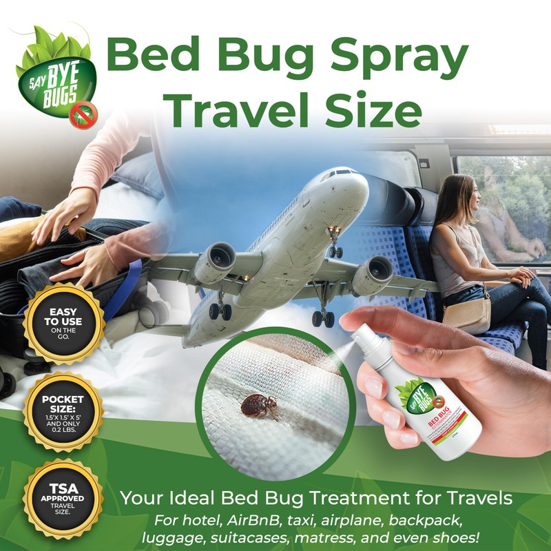 Say Bye Bugs Bed Bug Spray Travel Size-Non-Toxic and Kills