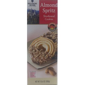 Deutsche Kuche Variety Shortbread Cookie Bundle: (1) Almond Spritz and (1) Vanilla Spritz (10.6 oz ea)