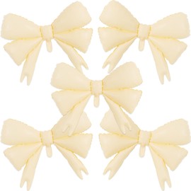 Vuzvuv 5 Pcs 30 Inch Foil White Bow Balloons for Birthday Wedding Baby Shower Anniversary Party Decoration Photo Props
