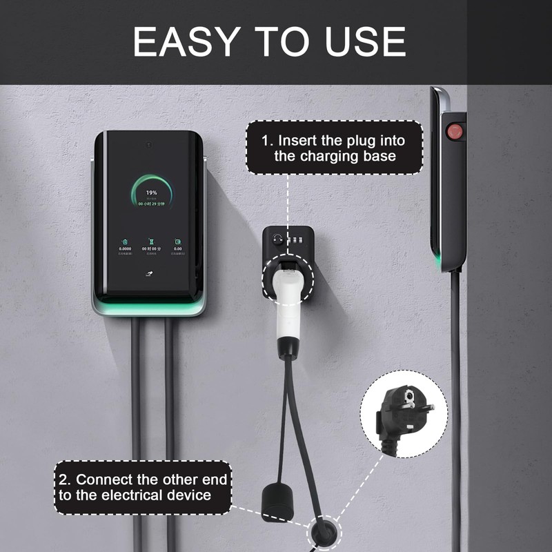 Qiping Type 2 to Schuko 16A, 3,5KW, 70CM, Electrical Car