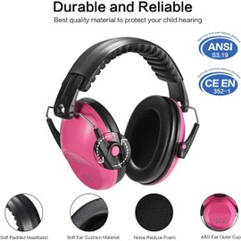 YingErTool Ear Defenders Children 3-16 Years, SNR 27dB Noise Cancelling Headphones for Kids (Pink)
