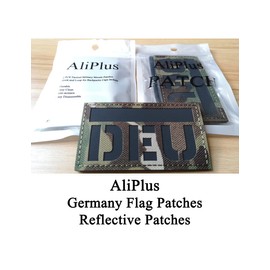 2 PCS AliPlus Germany Flag Patches IR Infrared Reflective Patches Laser Cut Patch Tactical Morale Patch Hook and Loop(CP)