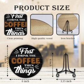 Coffee Bar Decor Sign, Coffee Signs For Coffee Station, Coffee Lovers Gifts, Coffee Art Plaque With Stand, Farmhouse Bar Cafe Pub Decor, Coffee Station Accessories, Christmas Gifts For Friends-06