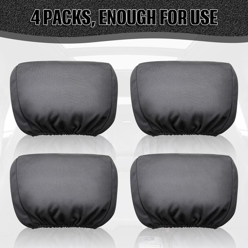 Tallew 4 Pcs Universal Car Headrest Cover Soft Car Seat