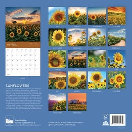 July 2025- December 2026 Sunflowers Wall Calendar 18 Month | 12" x 24" Open | Giftable Flowers Calendar 2026 | Thick & Sturdy Paper for Organizing & Planning | Pacific Waters Press (Sunflowers)