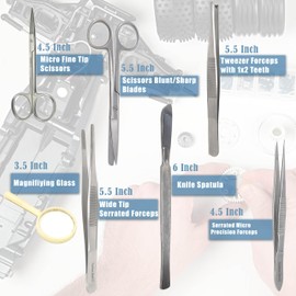 A2Z 44 PC Best Gundam Model Building Tools Kit Hobby Model Assembling Craft Universal Tools Set for Dollhouse,Model Car, Warhammer Detail Miniature Figures,Repairing & Fixing - Made of Stainless Steel