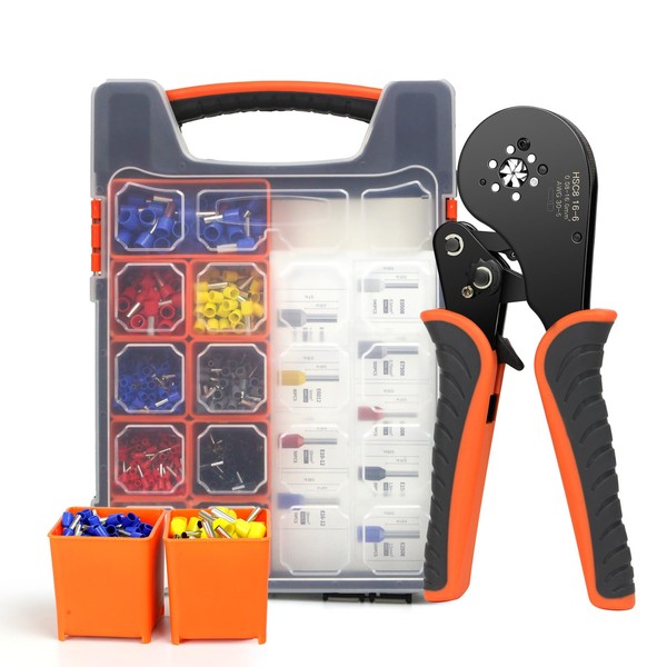 2200PCS Ferrule Crimping Tool Kit –Amliber AWG30-5 Self-Adjusting Wire Ferrule