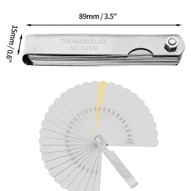 Bivethoi 32-Piece Straight Blades Feeler Gauge, Manganese Steel Dual Marked Metric and Imperial Measuring Tool for Measuring Gap (Measuring Range: 0.05-1mm / 0.002-0.04 inch)