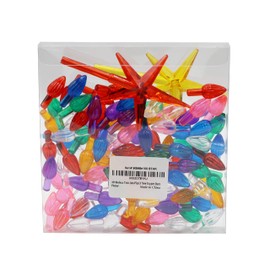 Creative Hobbies Ceramic Christmas Tree Replacement Lights, Medium Twist Light Ornaments, 100 Pc Multi Colors Plus 3 Tree Topper Stars
